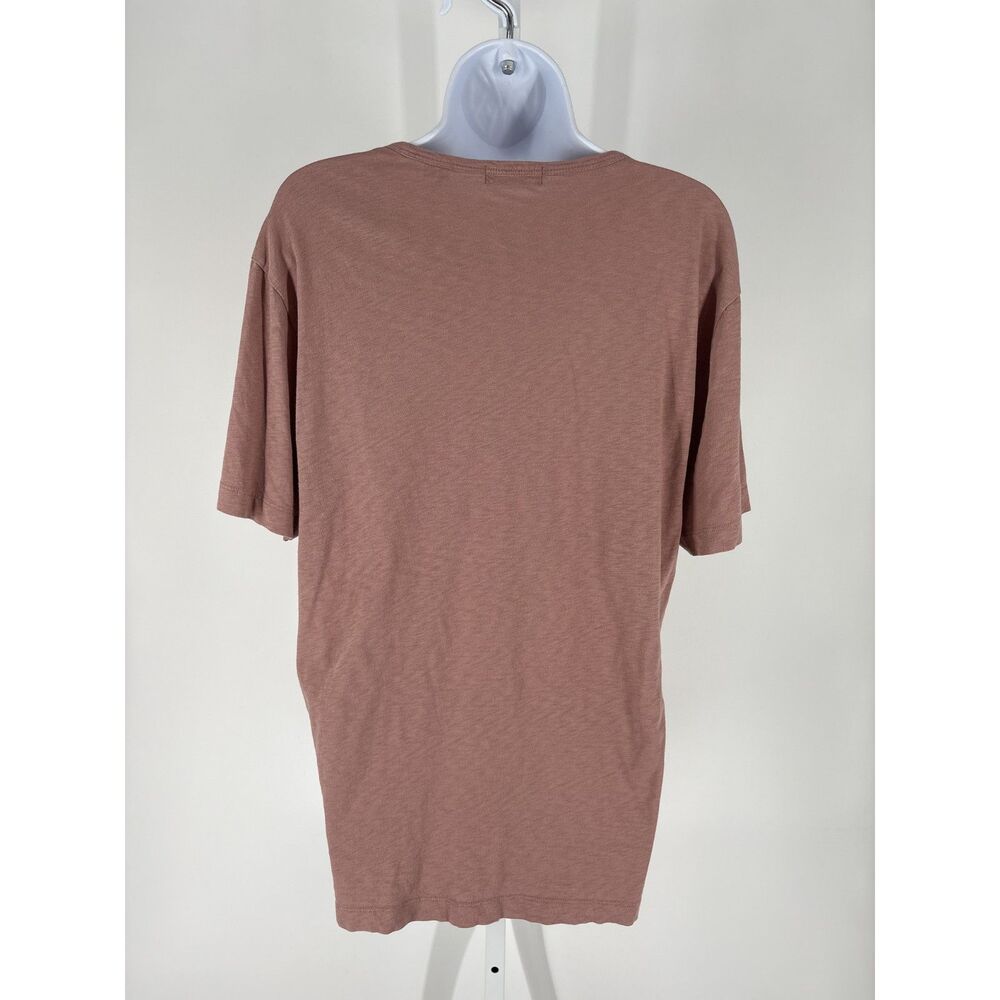 Theory Taupe Brown Textured Short SleeveTee | Minimalist Luxury Basic Top - Picture 3 of 3